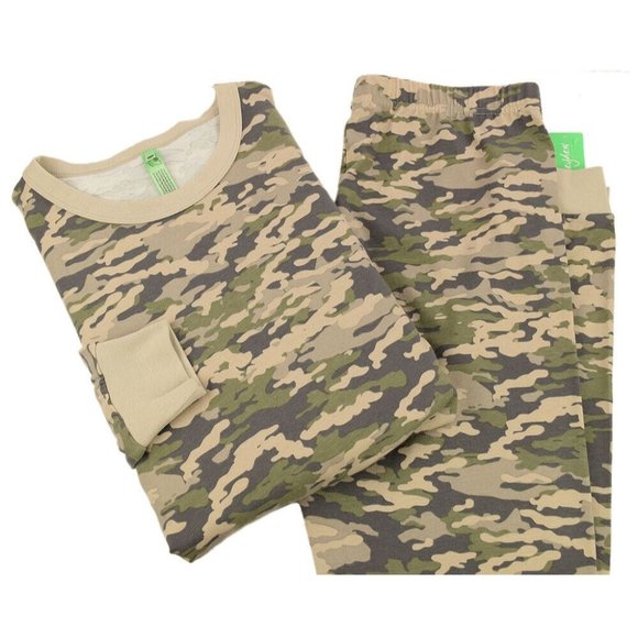 HONEYDEW Mens Green Camo Brushed Jersey Pajama Set MEDIUM Stretch NWT - Picture 2 of 4